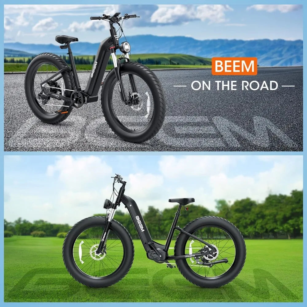 Electric Bike for Adults,1000W Brushless Motor Electric Bicycle with 26" x 4.0 Fat Tire, 28MPH E-Bikes with 48V/20Ah Battery