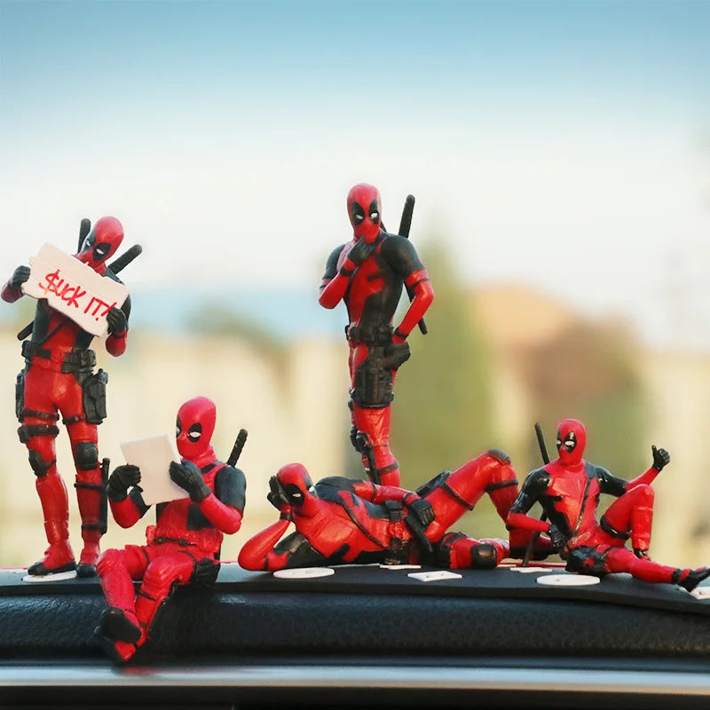 Disney Anime Movie Deadpool Action Figures Model Decor Auto Rearview Mirror Hanging Pendant Car Interior Ornaments Accessories