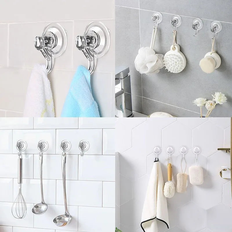 1-50pcs Suction Cup Hooks Clear Reusable Heavy Duty Vacuum Suction Cup Hooks Glass Kitchen Bathroom Storage Rack Hooks For Towel