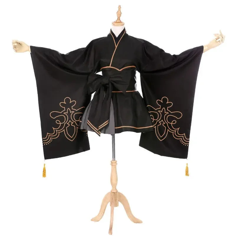 Nier Automata Yorha 2B 9S Cosplay Costume Women Men Anime Cosplay Clothes Kimono Holloween Party Cool Black Uniforms DOUJIN Suit