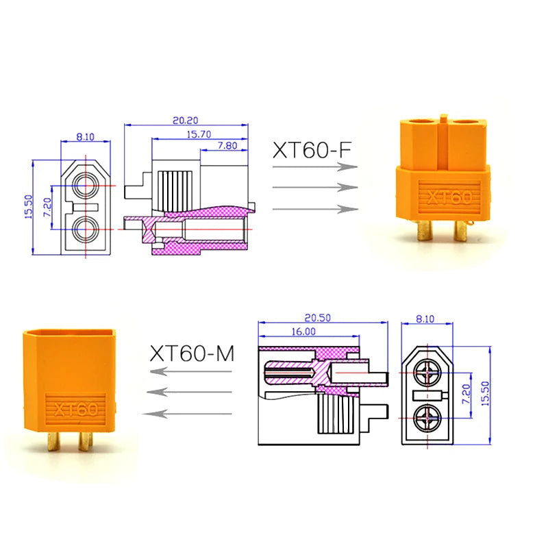 1/5/10/30PCS Hot Sale XT60 XT-60 Male Female Bullet Connectors Plugs For RC Lipo Battery Quadcopter Multicopter